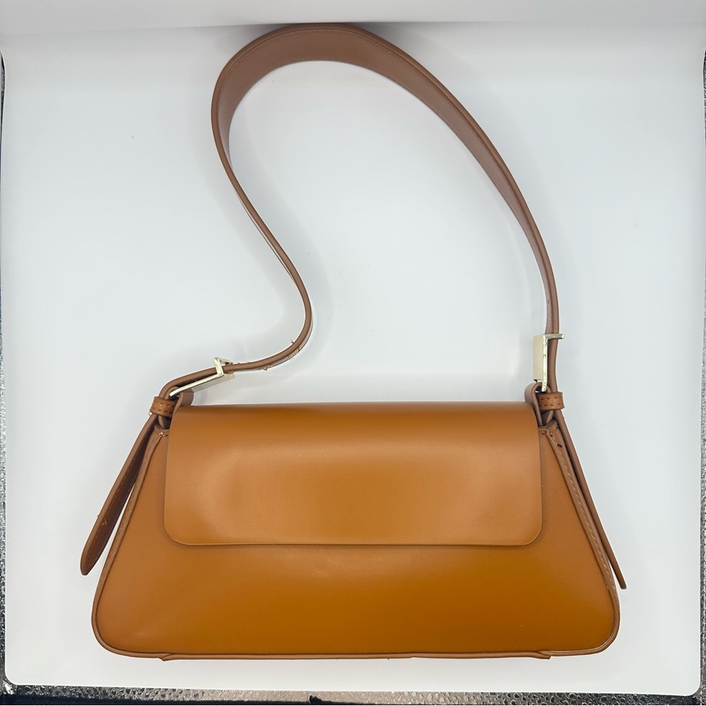 Zara Tan Leather Shoulder Bag